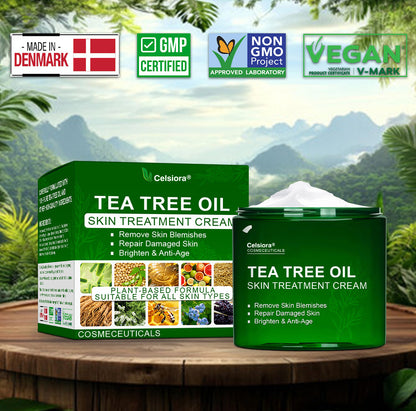 ✅Celsiora® Hudbehandlingscreme med tea tree-olie : Fjerner hudpletter, reparerer beskadiget hud, oplyser huden & anti-aging pleje ❤️‍🔥